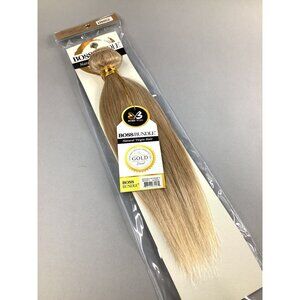 14” Ash Gold Boss Bundles Yaki Straight 100% Human Hair Track Extensions